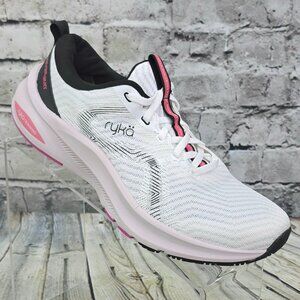 Ryka Never Quit Training Shoes Women 8 M White Lace-Up Low Top Sneaker Athletic
